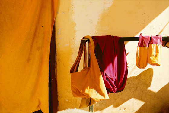 Nuns bag, nuns robe, Tibetan Nuns Project, Olivier Adam, Tibetan Buddhist nun