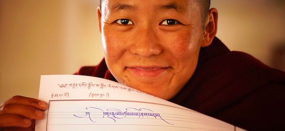Tibetan Buddhist nun calligraphy photo by Tenzin Sangmo copy 2