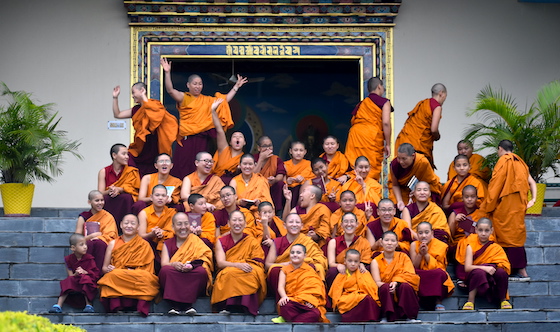 Tibetan Buddhist nuns at Shugsep Nunnery and Institute in India