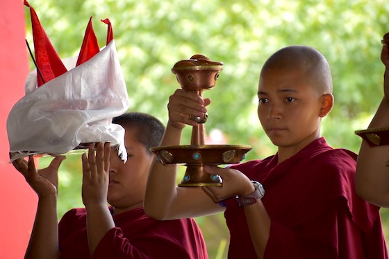 Tibetan Buddhist nuns at Shugsep Nunnery and Institute