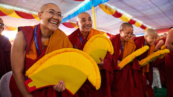 Tibetan Buddhist nuns getting their Geshema degree