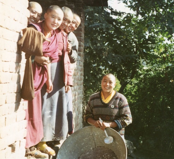 Tibetan Buddhist nuns in 1993 at Dolma Ling Nunnery