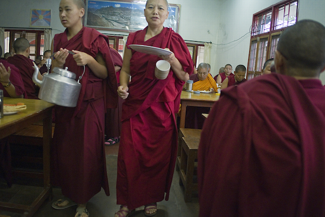 Tibetan Buddhist nuns, dining hall