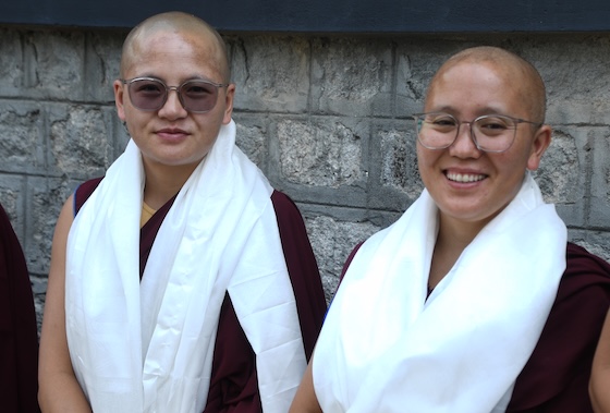 Tibetan Buddhist nuns taking 2026 Geshema exams