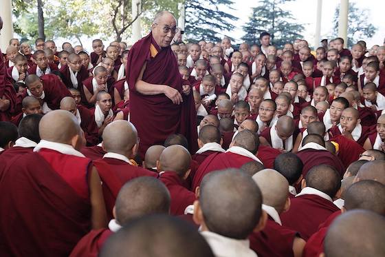 Tibetan Buddhist nuns with His Holiness the Dalai Lama 2013