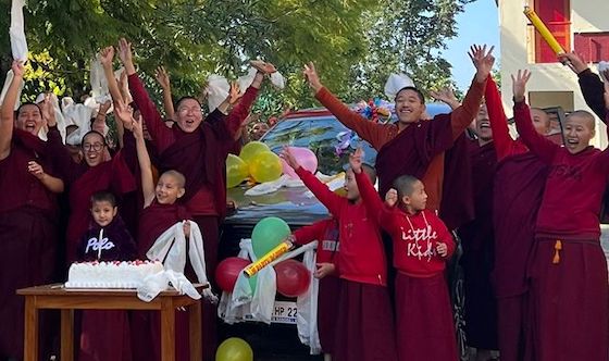 Tibetan Nuns at Shugsep Nunnery celebrate their new vehicle 2022