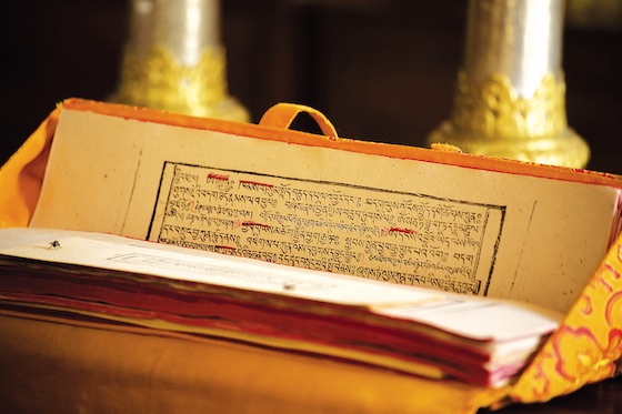Tibetan block printed prayers by Olivier Adam