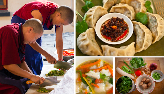 Tibetan vegetarian recipes collage