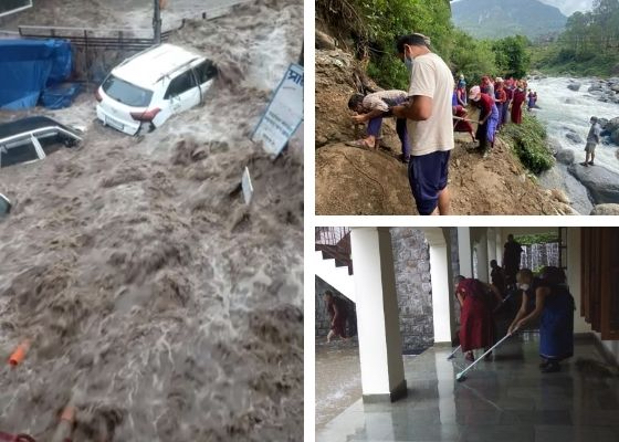 Torrential monsoon rains and flash floods hit Dharamsala area