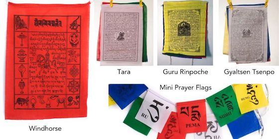 Tibetan prayer flags, types of Tibetan prayer flags, lungta, windhorse prayer flag