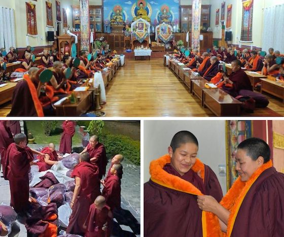 Winter Robes for Tibetan Buddhist nuns at Shugsep Nunnery