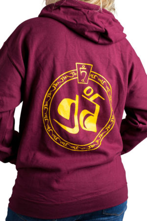 TNP Zip Hoodie Maroon Front with TNP logo