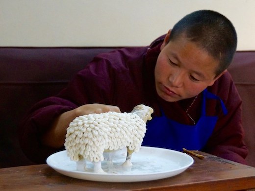 an elaborate Tibetan butter sculpture