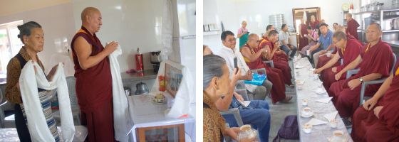 celebrations of kitchen repairs at Dolma Ling Nunnery April 2025