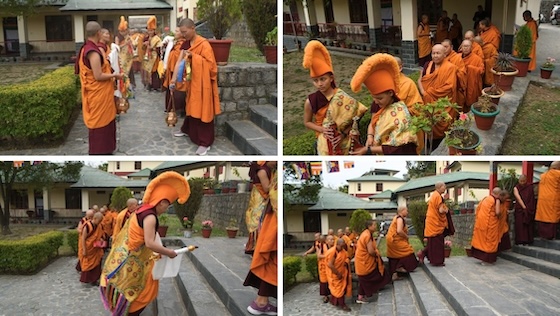 Ceremonial procession for the historic Khenmo enthronement Feb 2026 Shugsep Nunnery