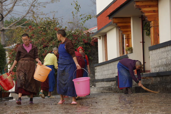 cleaning before Losar Tibetan New Year