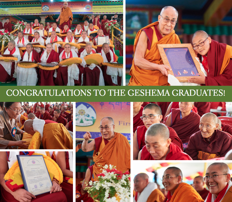 Geshema, Geshema nuns, Tibetan nuns, His Holiness the Dalai Lama