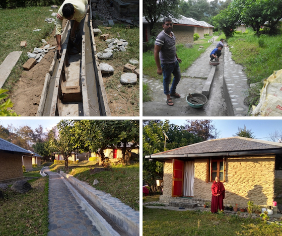 drainage work for retreat huts at Dolma Ling Nunnery and Institute 2019
