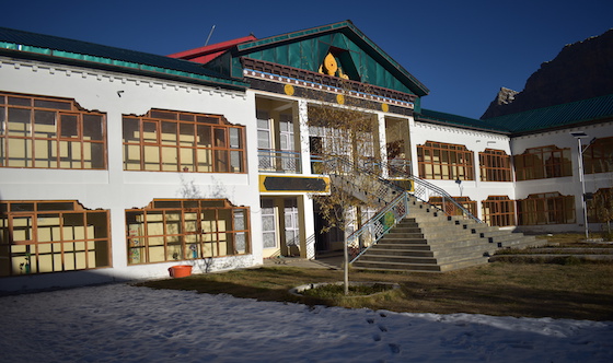 first snowfall at Sherab Choeling Nunnery