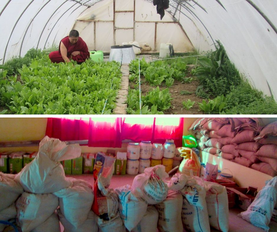 greenhouse and supplies at Sherab Choeling Nunnery 2019