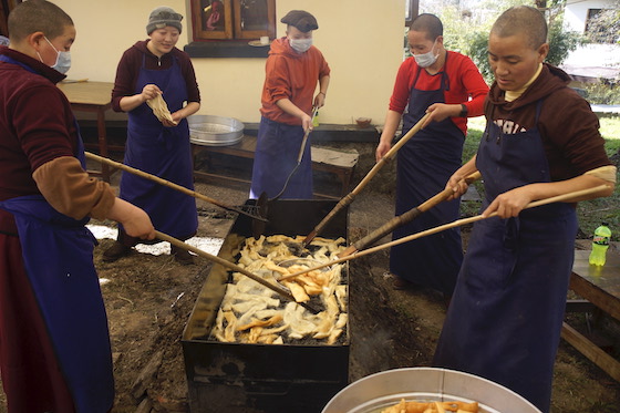 making khapse for Losar Tibetan New Year