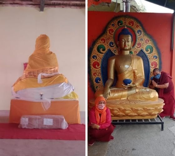 New Buddha statue at Sherab Choeling Nunnery 2021
