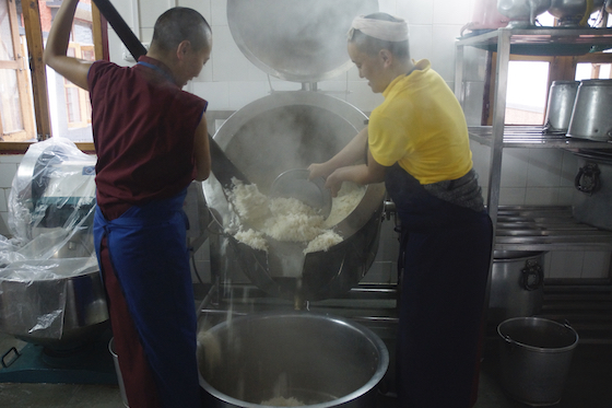 new electric rice cooker at Dolma Ling Nunnery