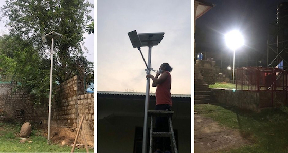 new solar lights at Shugsep Nunnery and Institute