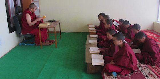nuns studying at Sherab Choeling Nunnery