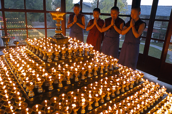 Tibetan butter lamps