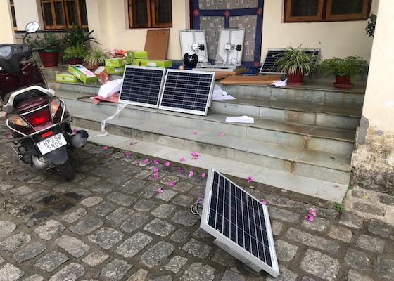 solar panels for lights at Shugsep Nunnery
