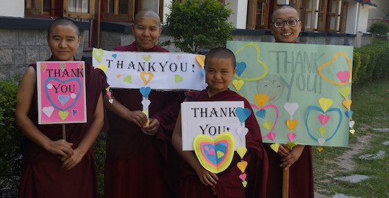 thank you from Tibetan Buddhist nuns in India