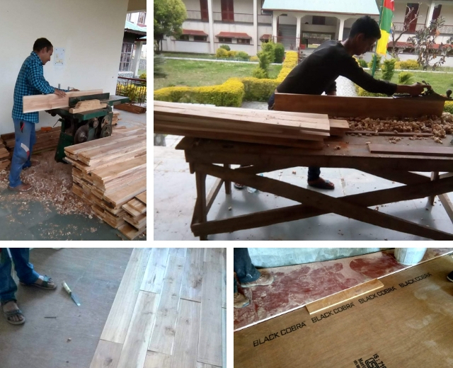 workers repair Shugsep temple floor