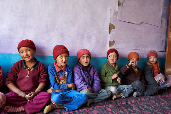 young students at Dorjee Zong Nunnery by Olivier Adam